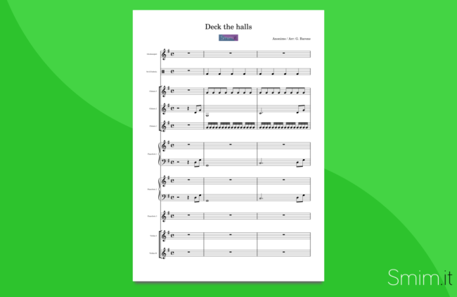 Deck the Halls (partitura per orchestra scolastica)